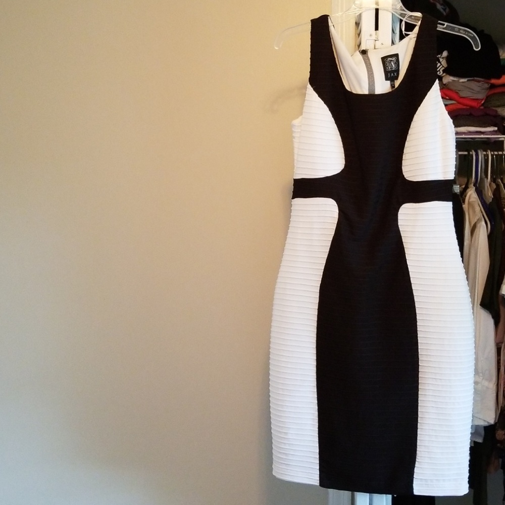 White and black cocktail dress